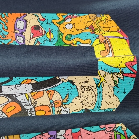 NWT Nickelodeon Nick 90's Cartoon Characters Short Sleeve T-Shirt Navy Size L - Picture 7 of 11